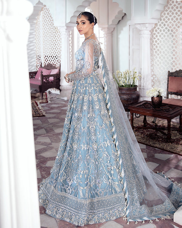 Gulaal | Wedding Formals | Mehnaaz Embroidered Net 3-Piece Suit WS-13 - House Of Anaya