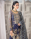 Gulaal | Wedding Formals | QAYINAAT EMBROIDERED NET 3-PIECE SUIT WS-16 - House Of Anaya