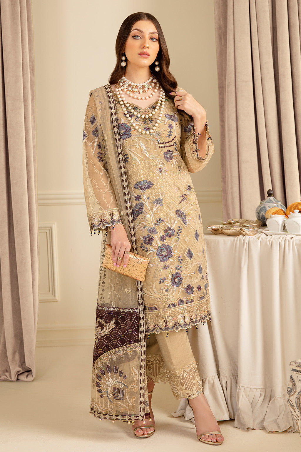 Ramsha | Minhal Organza Collection | M-702 - House Of Anaya