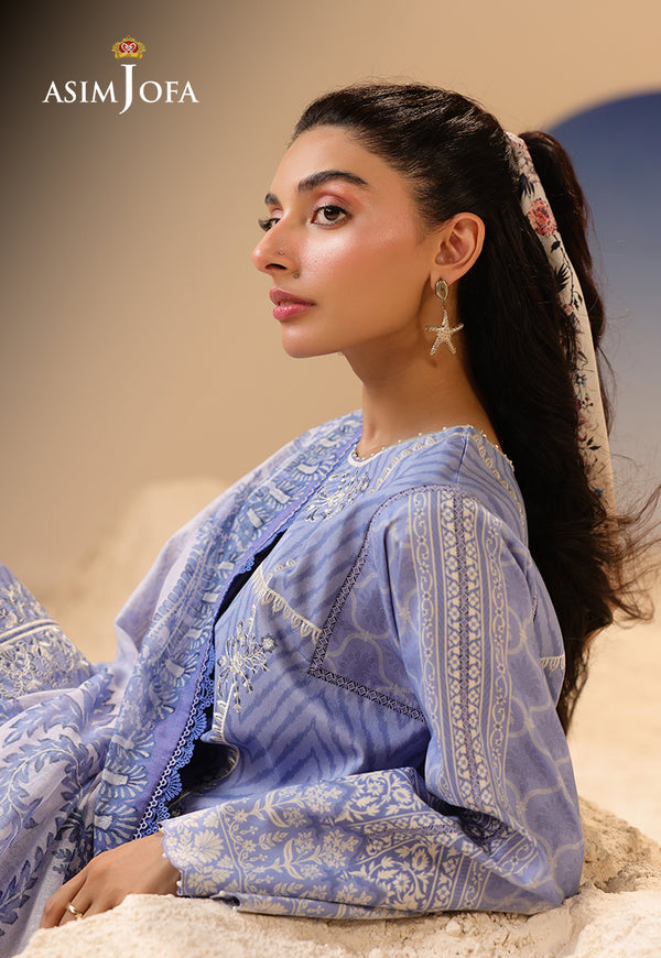 Asim Jofa | Summer Rhapsody | AJUBU-13 Printed Embroidered Lawn