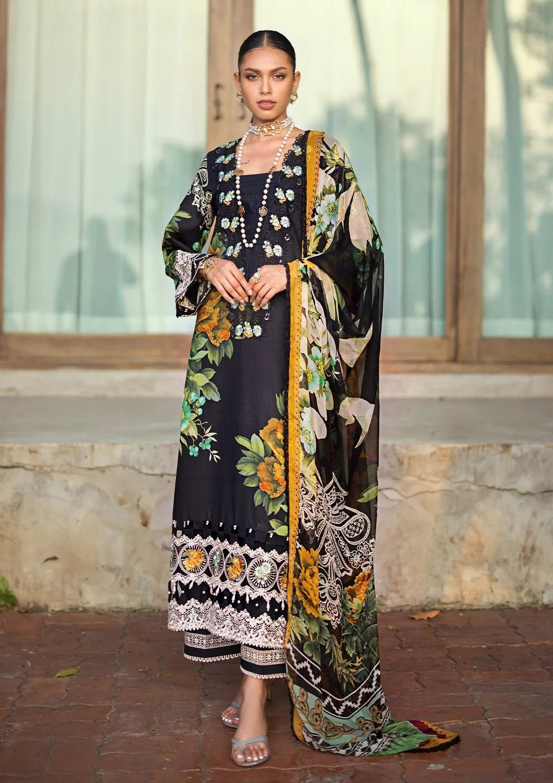 ELAF Signature Embroidered Lawn 3Pc Suit ESL-08B NIGHTFALL