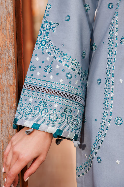 Farasha | Dastoor Embroidered Lawn SS24 | BERYL Black - House Of Anaya
