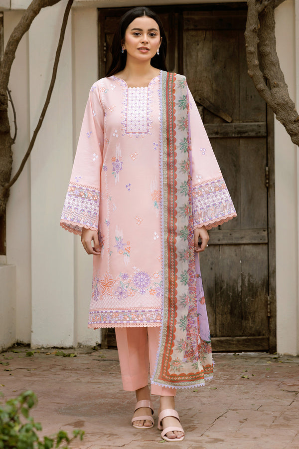 Farasha | Summer Weaves Embroidered Lawn | Coral Peach