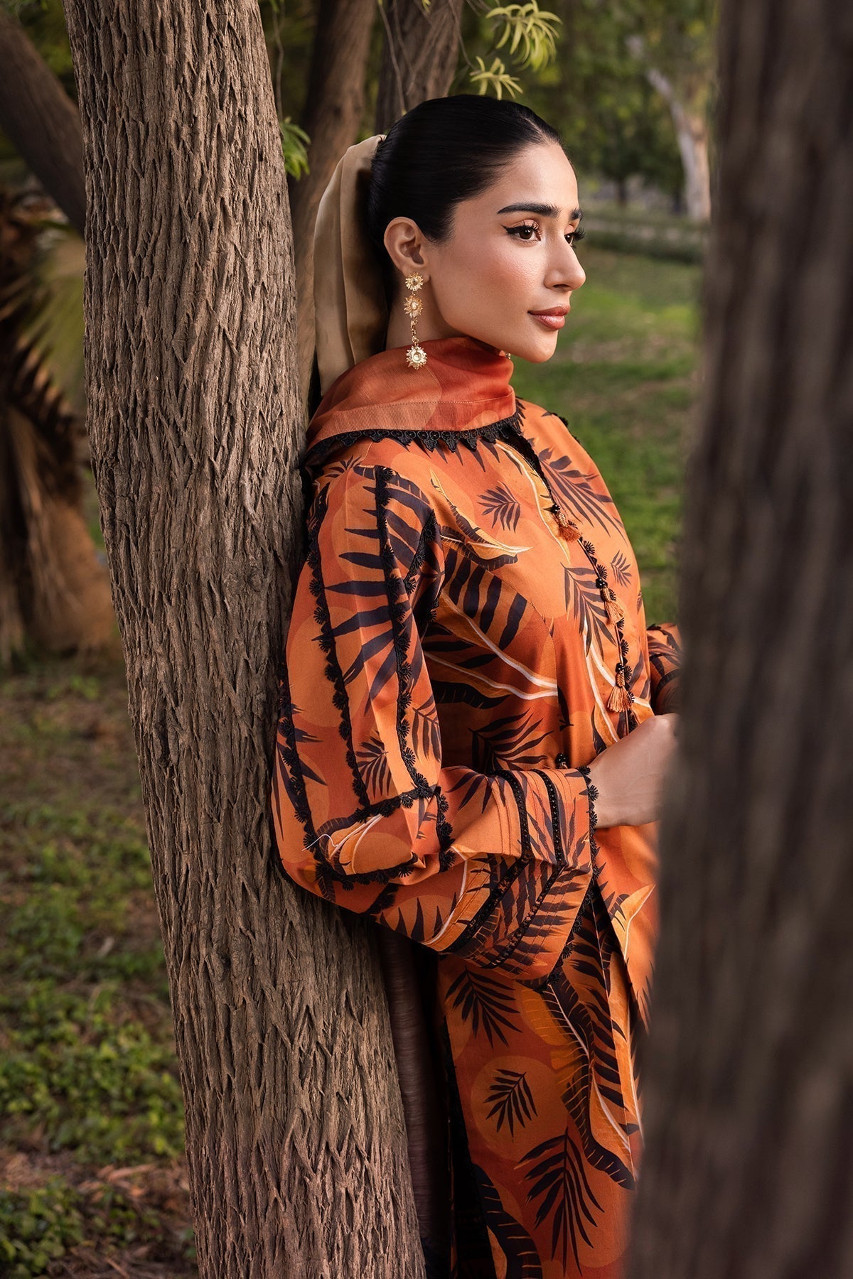 Alizeh | Sheen Lawn Prints 24 | MARIGOLD - House Of Anaya