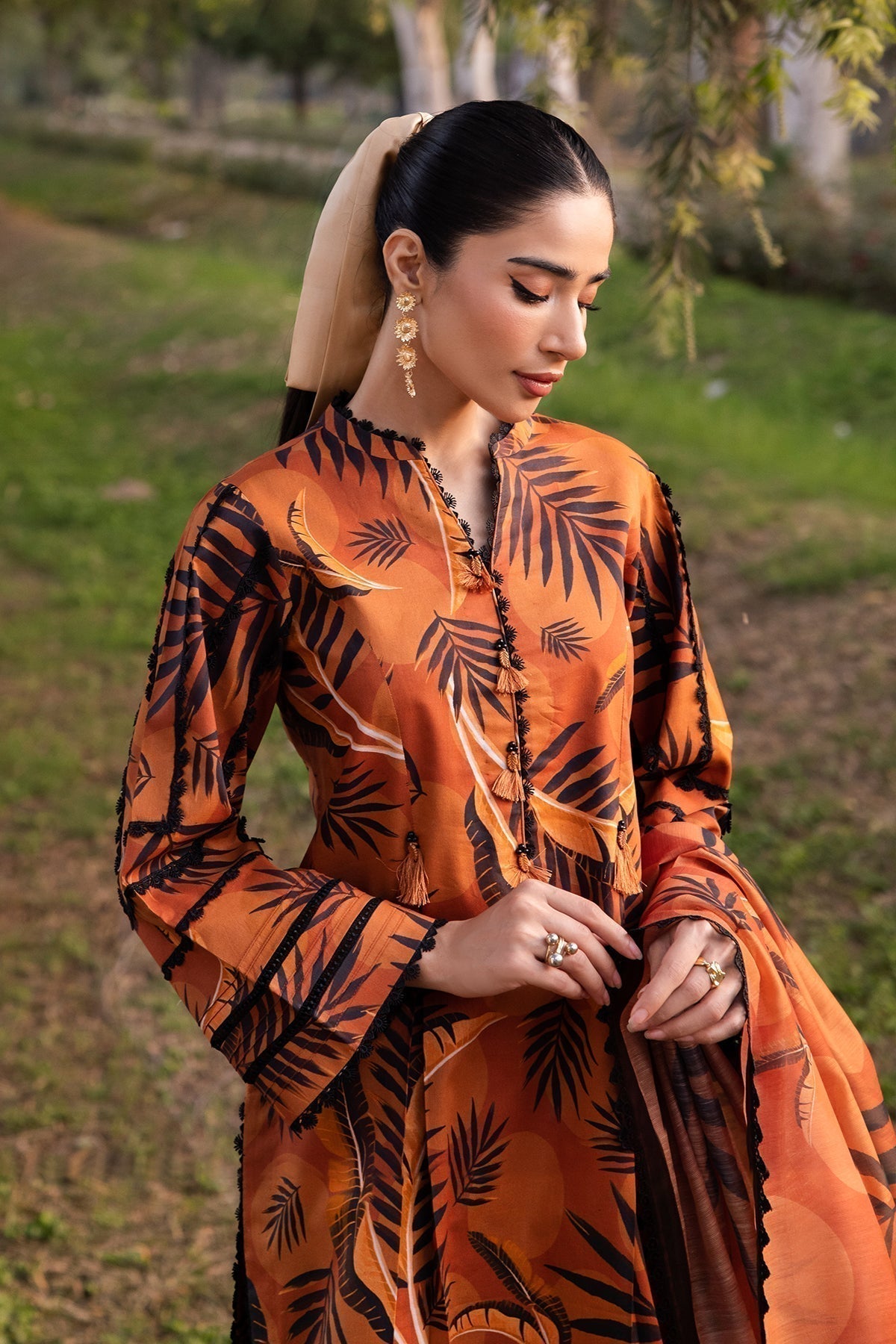 Alizeh | Sheen Lawn Prints 24 | MARIGOLD - House Of Anaya