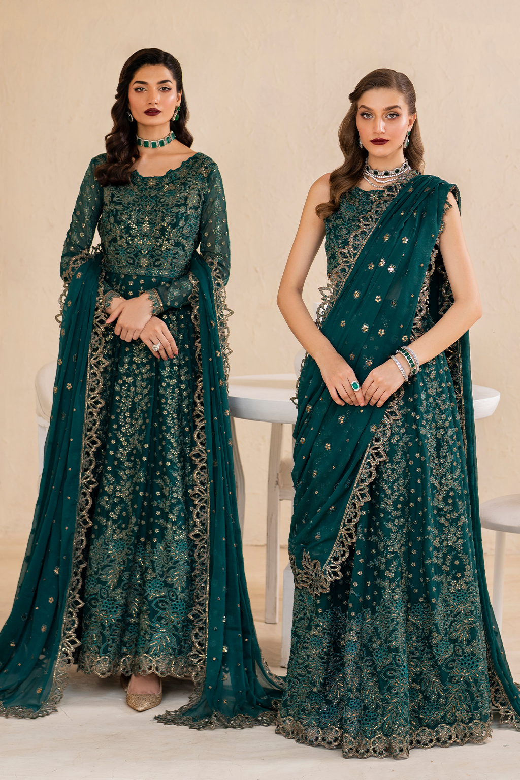Iznik | Chinnon Chiffon | CC-47 Embroidered Chiffon - House Of Anaya