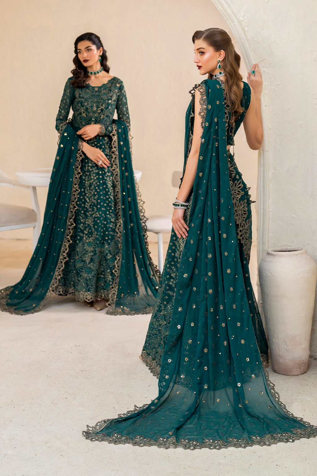 Iznik | Chinnon Chiffon | CC-47 Embroidered Chiffon - House Of Anaya