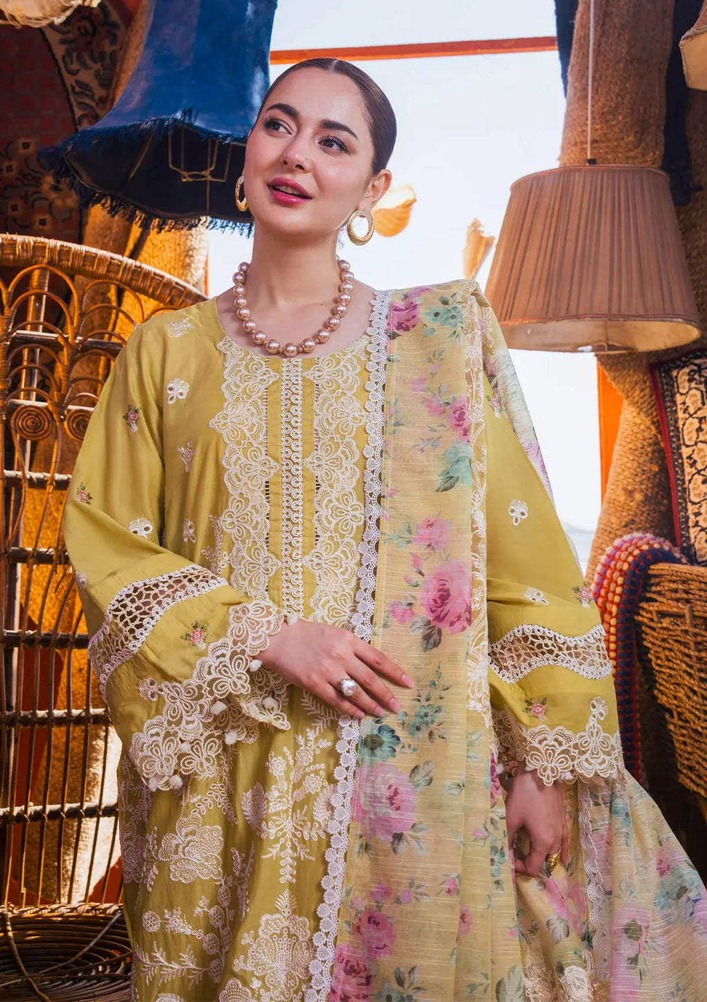 Elaf Premium | Hai Kuch Festive Lawn 24 | EHK-02B Nargis - House Of Anaya