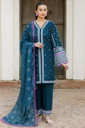 Farasha | Summer Weaves Embroidered Lawn | Blue Allure