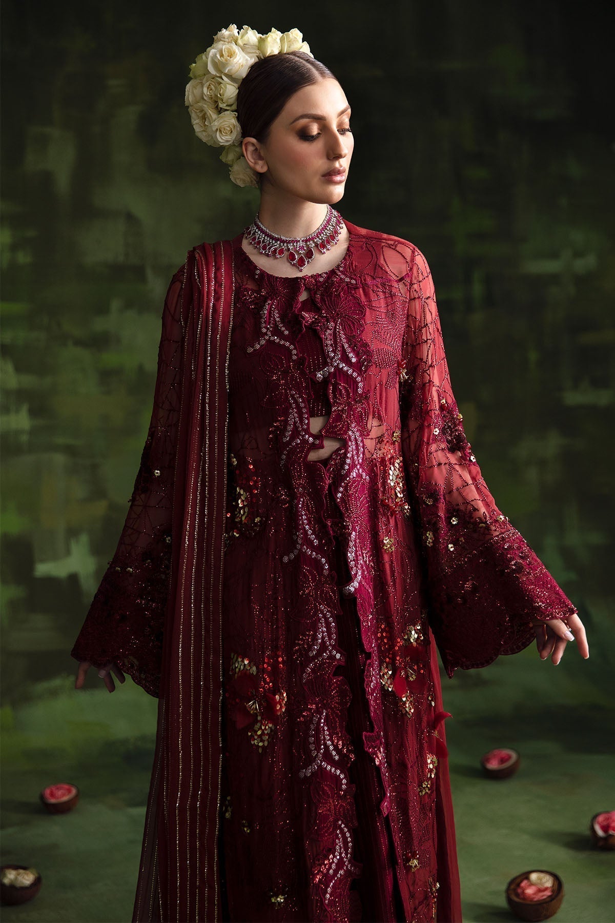 Nureh | Luxury Pret Formals | RUSSIAN RED