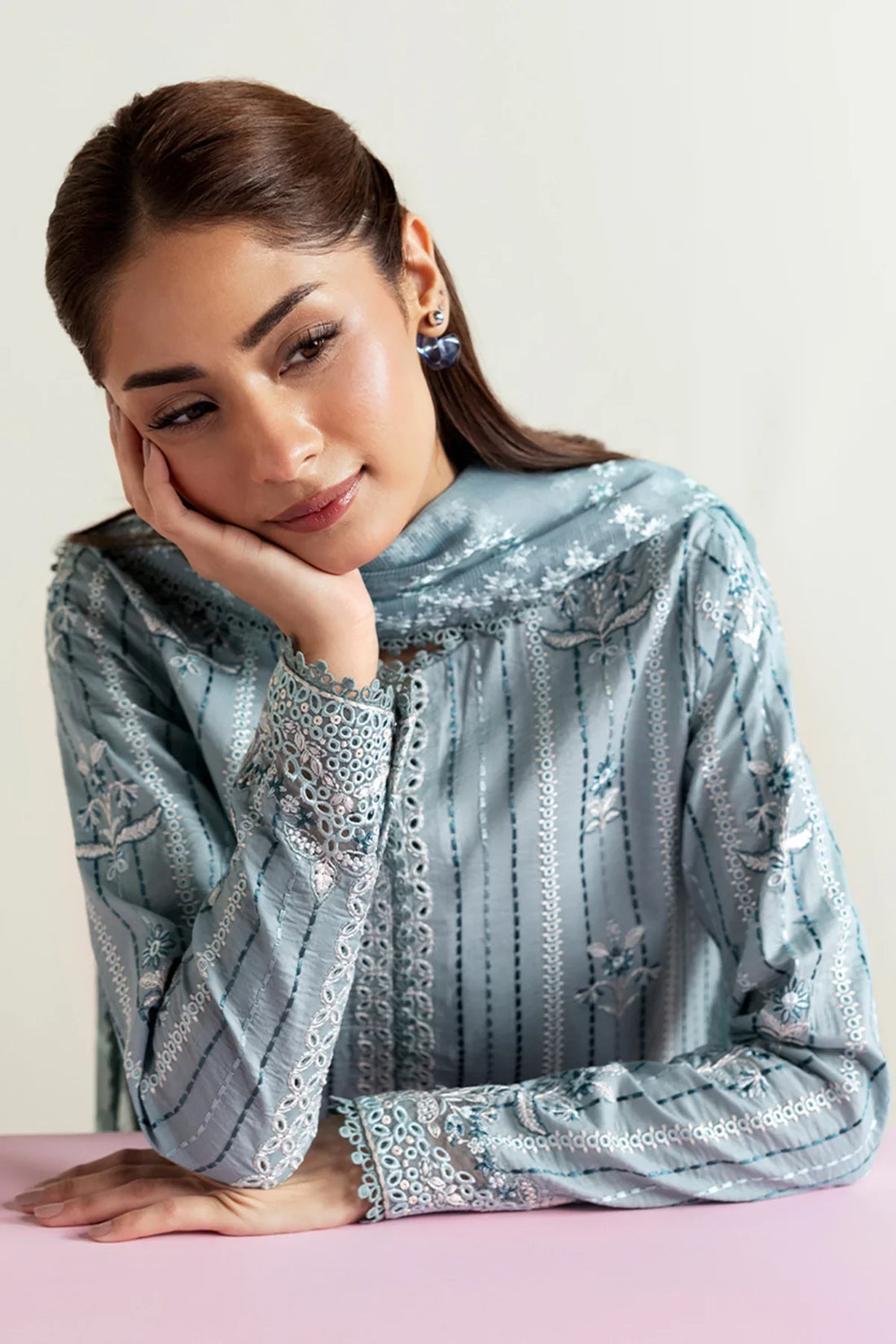 Afrozeh | Basic Pret 25 | Blue Melon