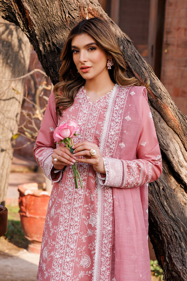 Farasha | Dastoor Embroidered Lawn SS24 | PEARL MIST - House Of Anaya