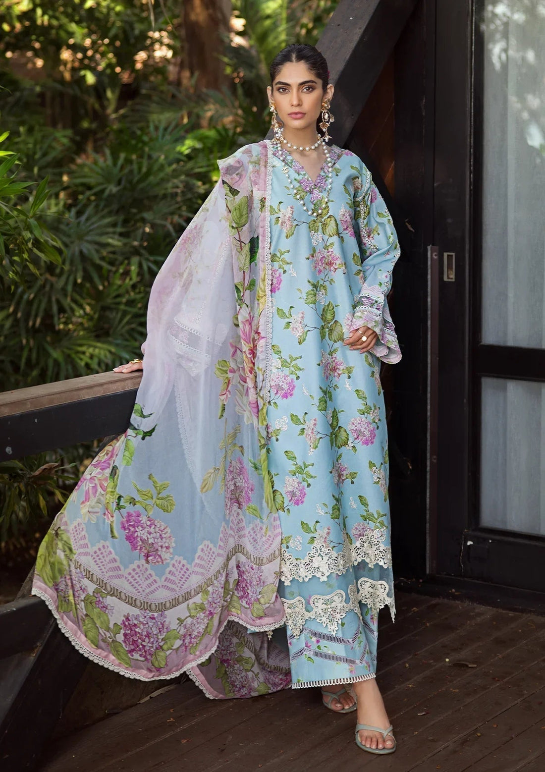 ELAF Signature Embroidered Lawn 3Pc Suit ESL-05A STARLIT HARMONY