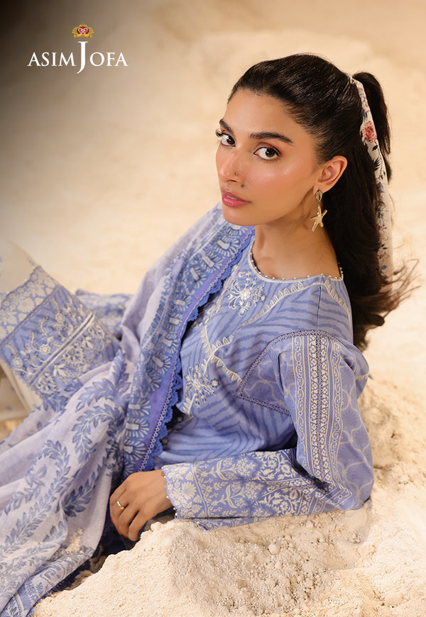 Asim Jofa | Summer Rhapsody | AJUBU-13 Printed Embroidered Lawn