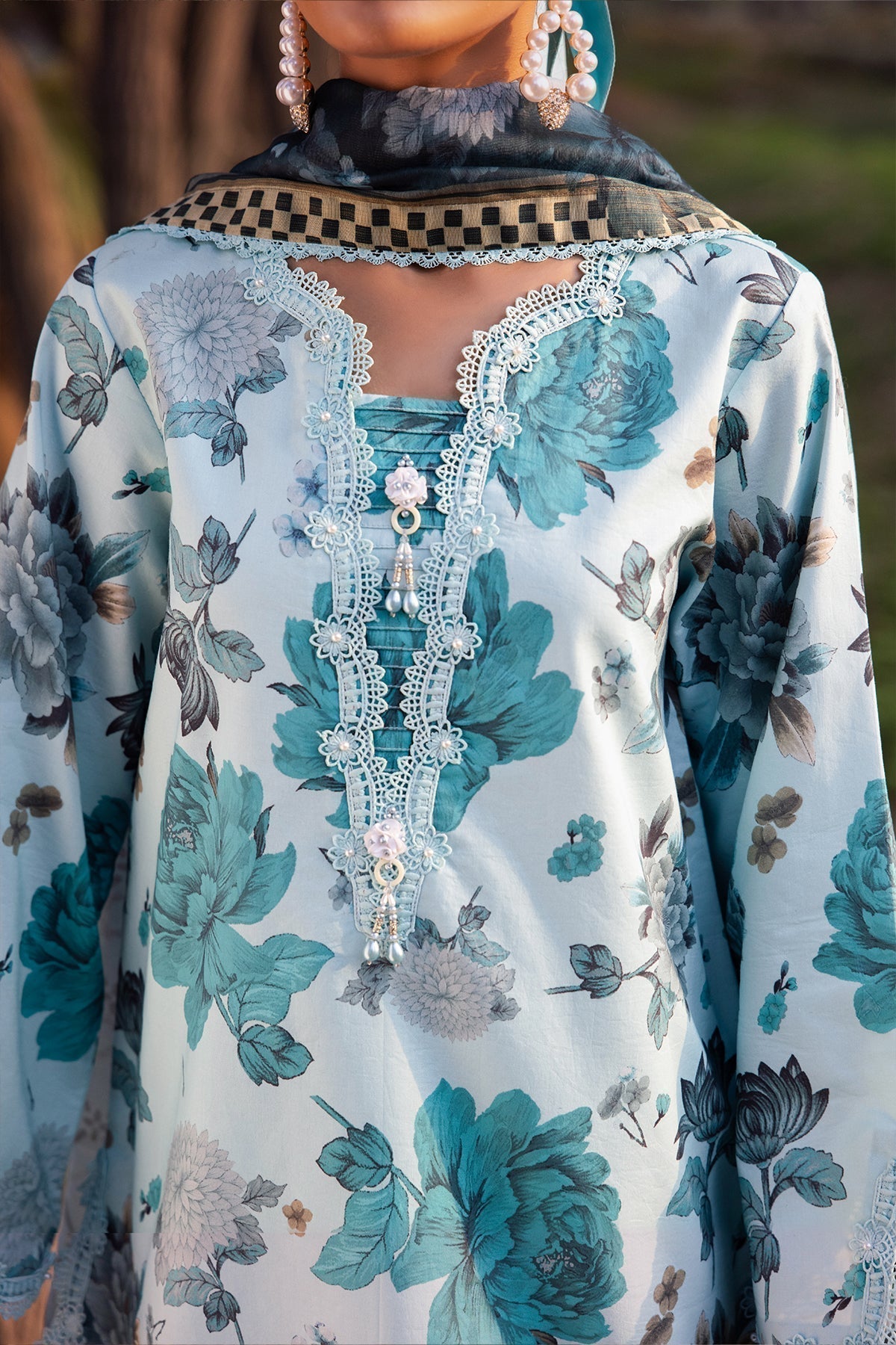 Alizeh | Sheen Lawn Prints 24 | BLUET - House Of Anaya
