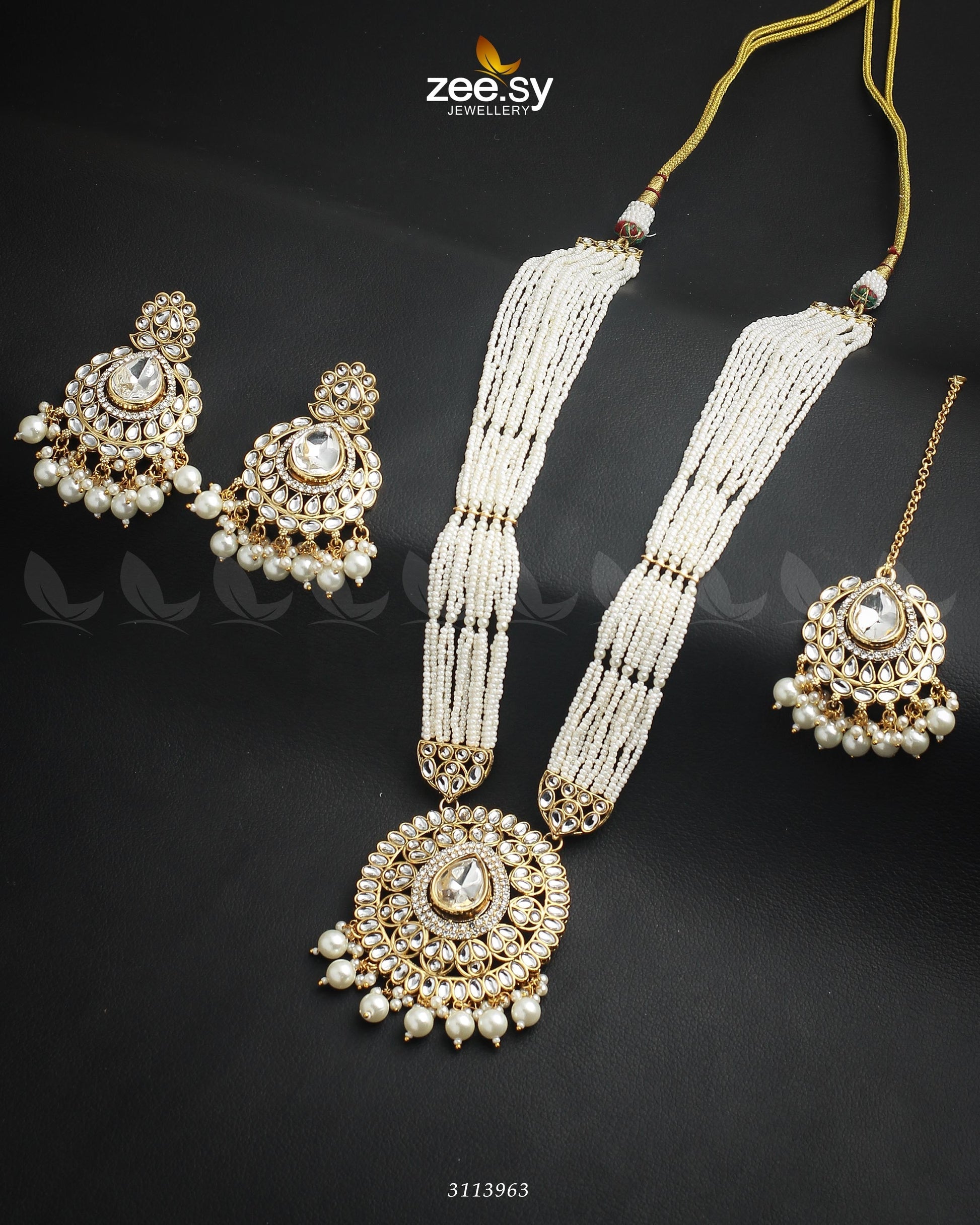 Maranta Malla Necklace Set - House Of Zarish