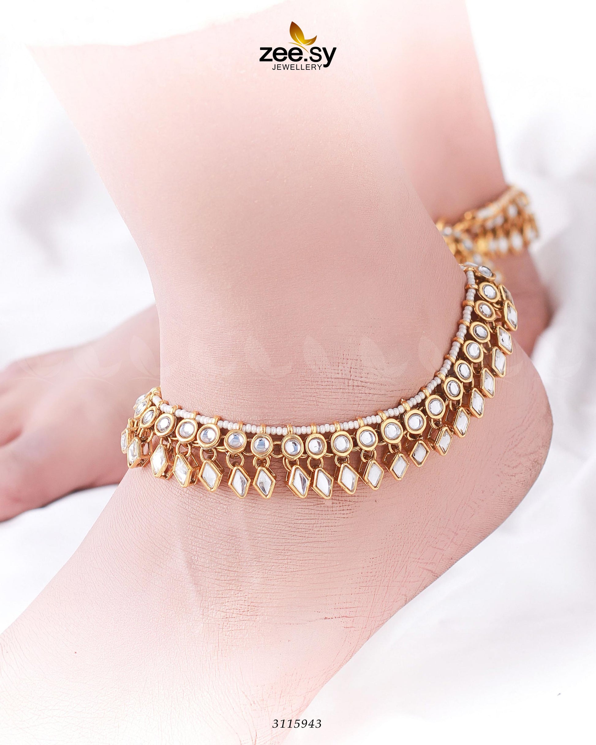 Tsavorite  Anklet - House Of Zarish