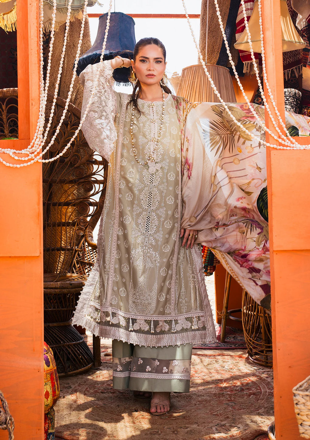 Elaf Premium | Hai Kuch Festive Lawn 24 | EHK-08 Pur Shokh - House Of Anaya