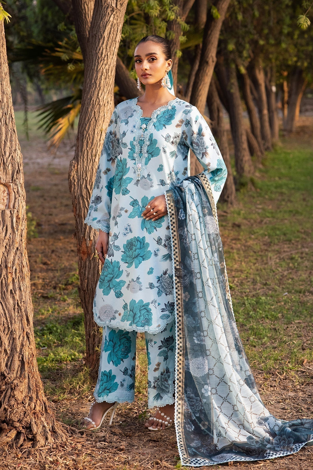 Alizeh | Sheen Lawn Prints 24 | BLUET - House Of Anaya