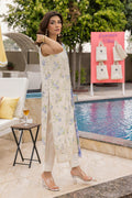 Saad Shaikh | Lawn 25 | Offwhite - Tropelle