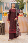 Saad Shaikh | Lawn 25 | Mehroon - Twilight Flora