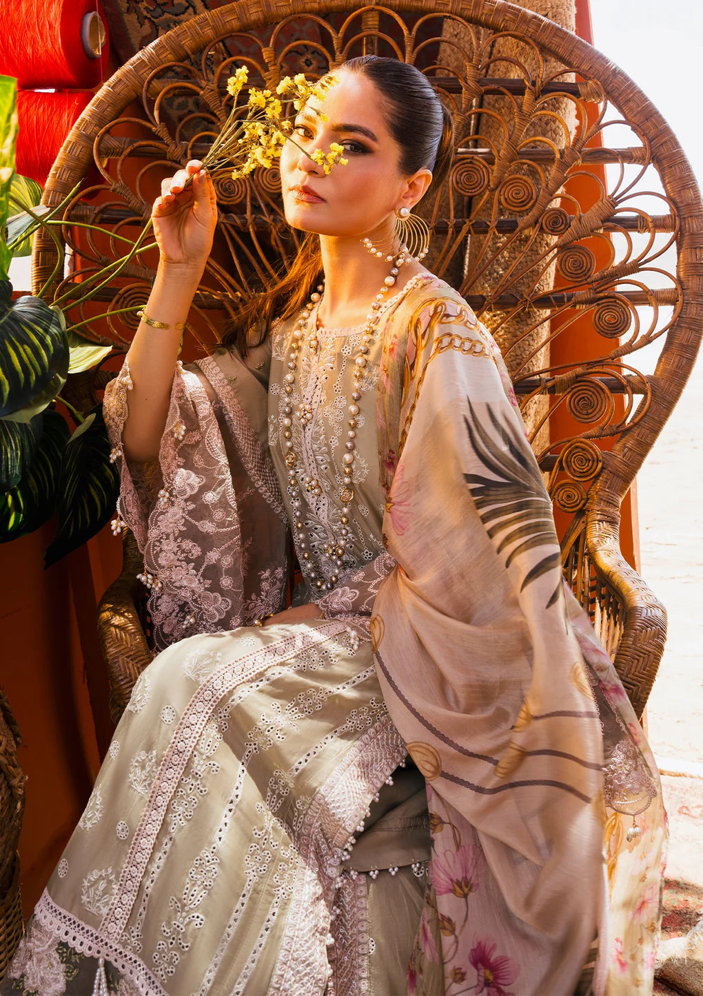 Elaf Premium | Hai Kuch Festive Lawn 24 | EHK-08 Pur Shokh - House Of Anaya