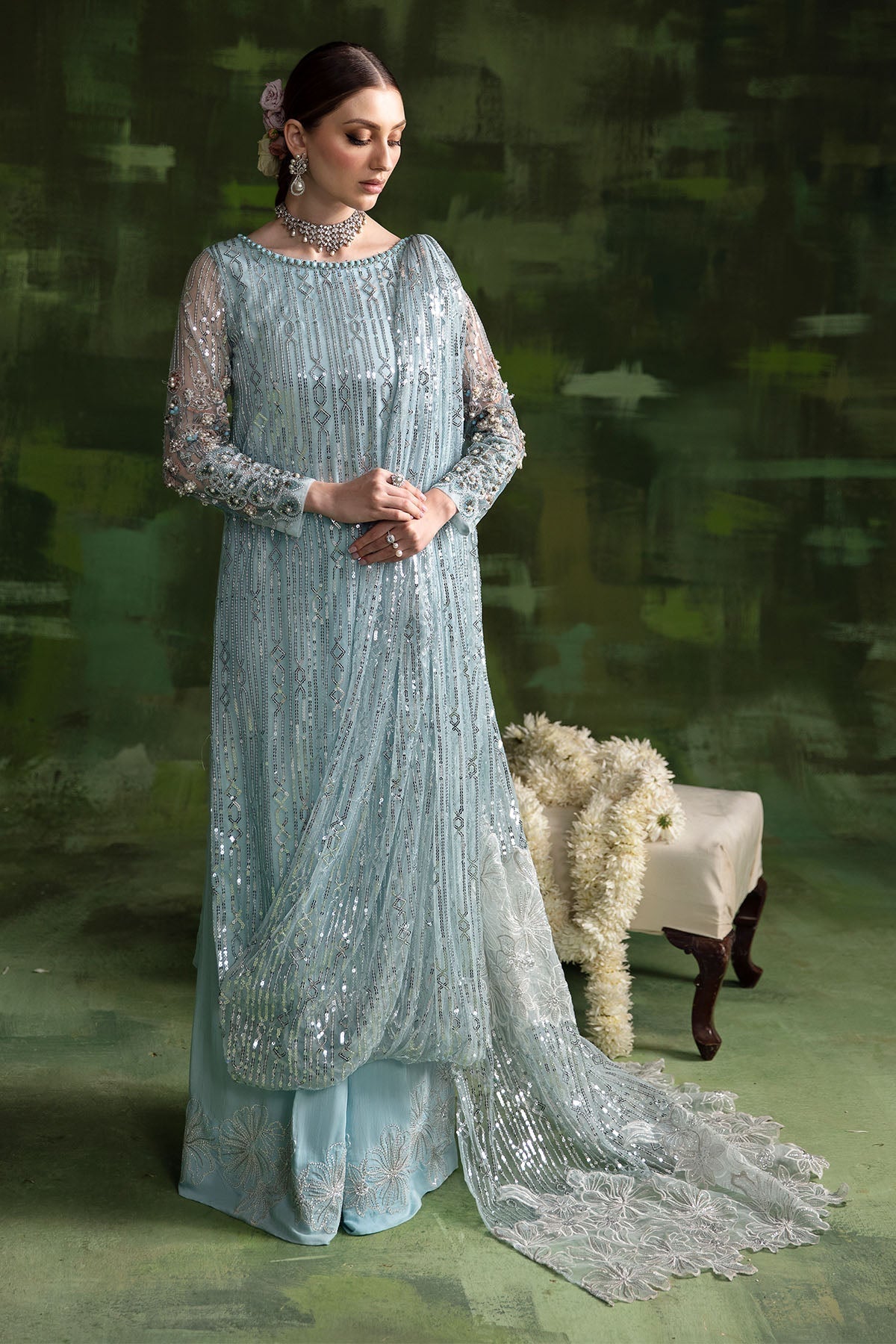 Nureh | Luxury Pret Formals | AQUA MOON