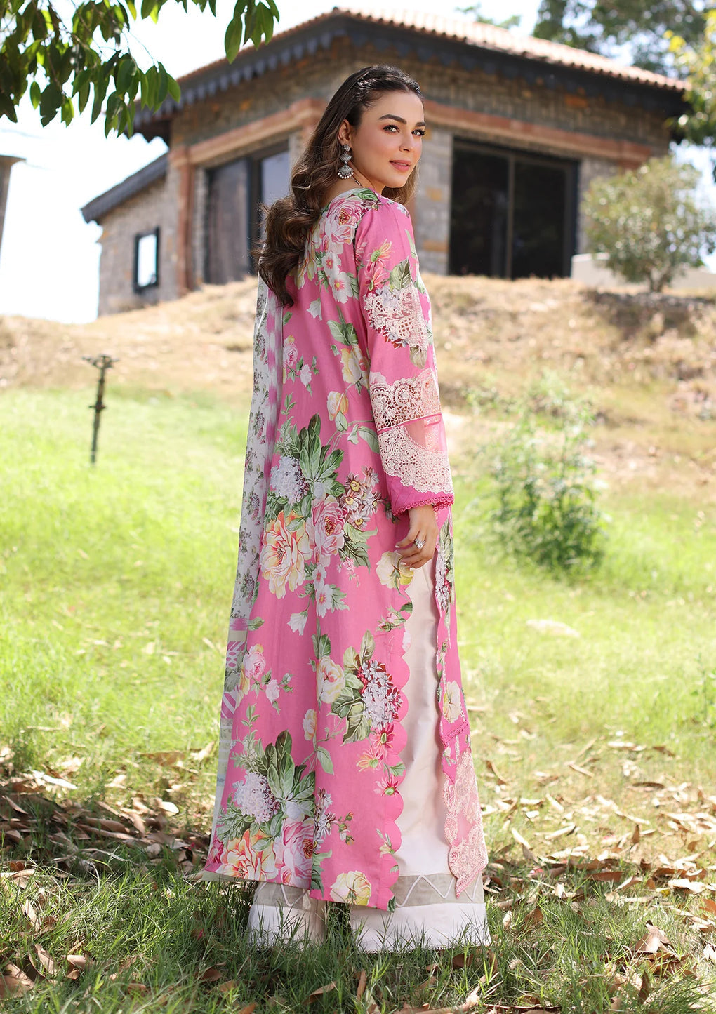 Elaf Premium | Prints Chikankari 24 | 03B PINK MUSE - House Of Anaya