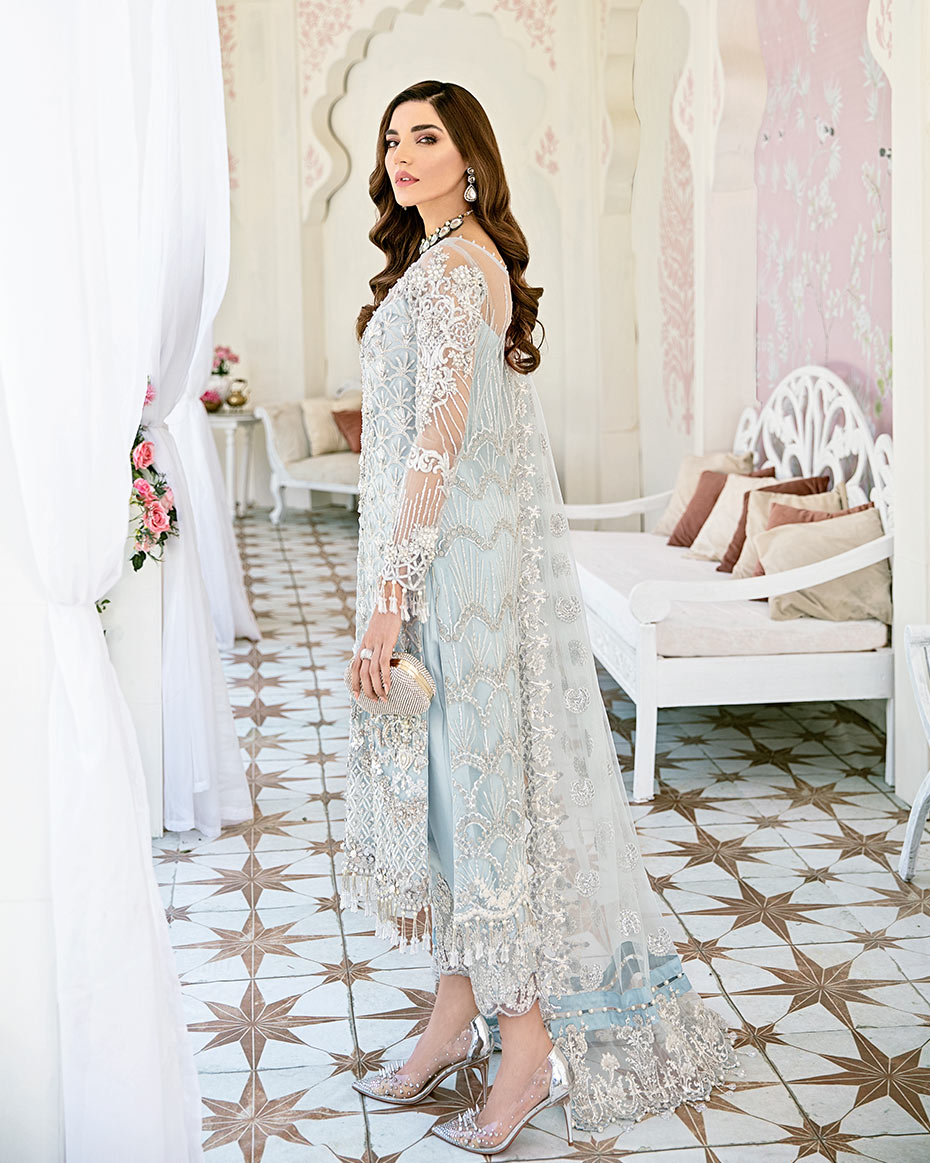 Gulaal | Wedding Formals | Avenir Embroidered Net 3-Piece Suit WS-01 - House Of Anaya