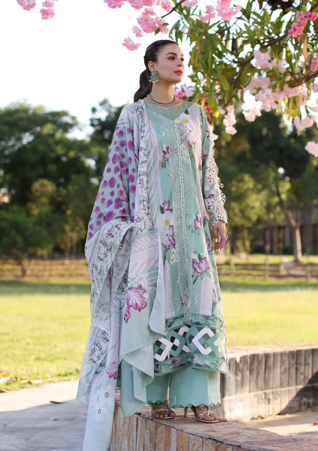 Elaf Premium | Prints Chikankari 24 | 05B CELESTIAL - House Of Anaya