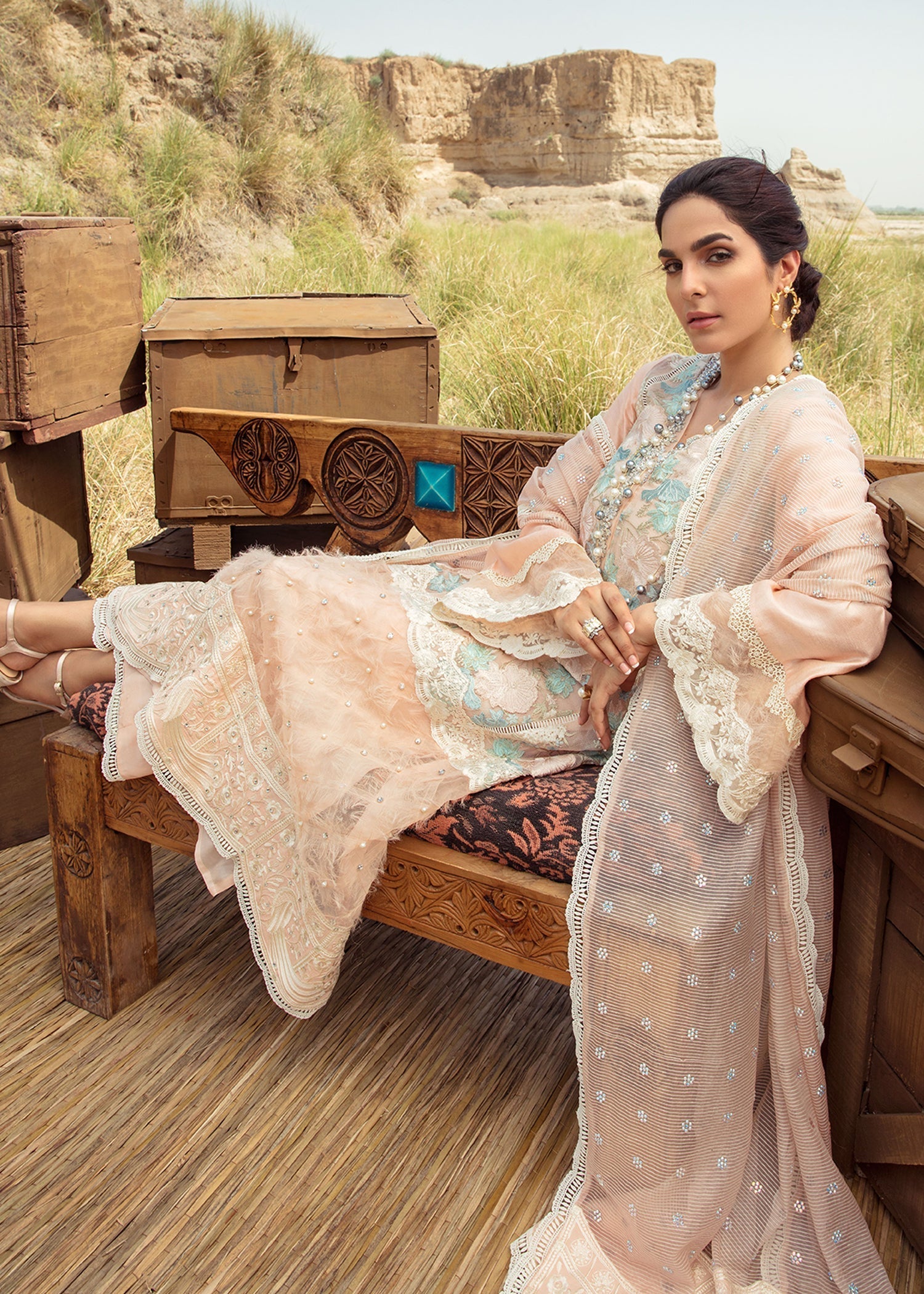 Saira Shakira | Luxury Pret | Peach Sandstone
