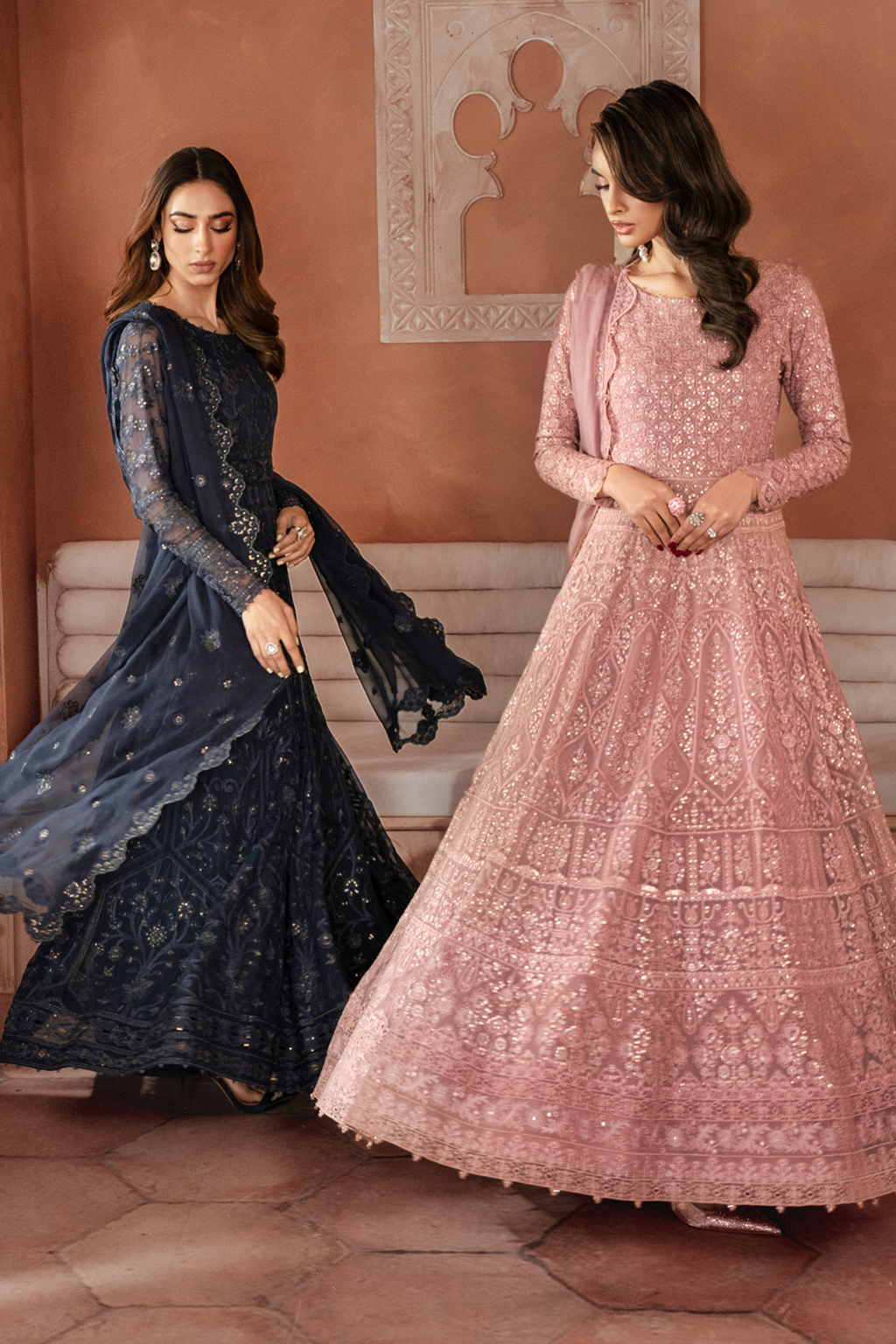 Iznik | Chiffon Kari | ICK-07 Embroidered Chiffon - House Of Anaya