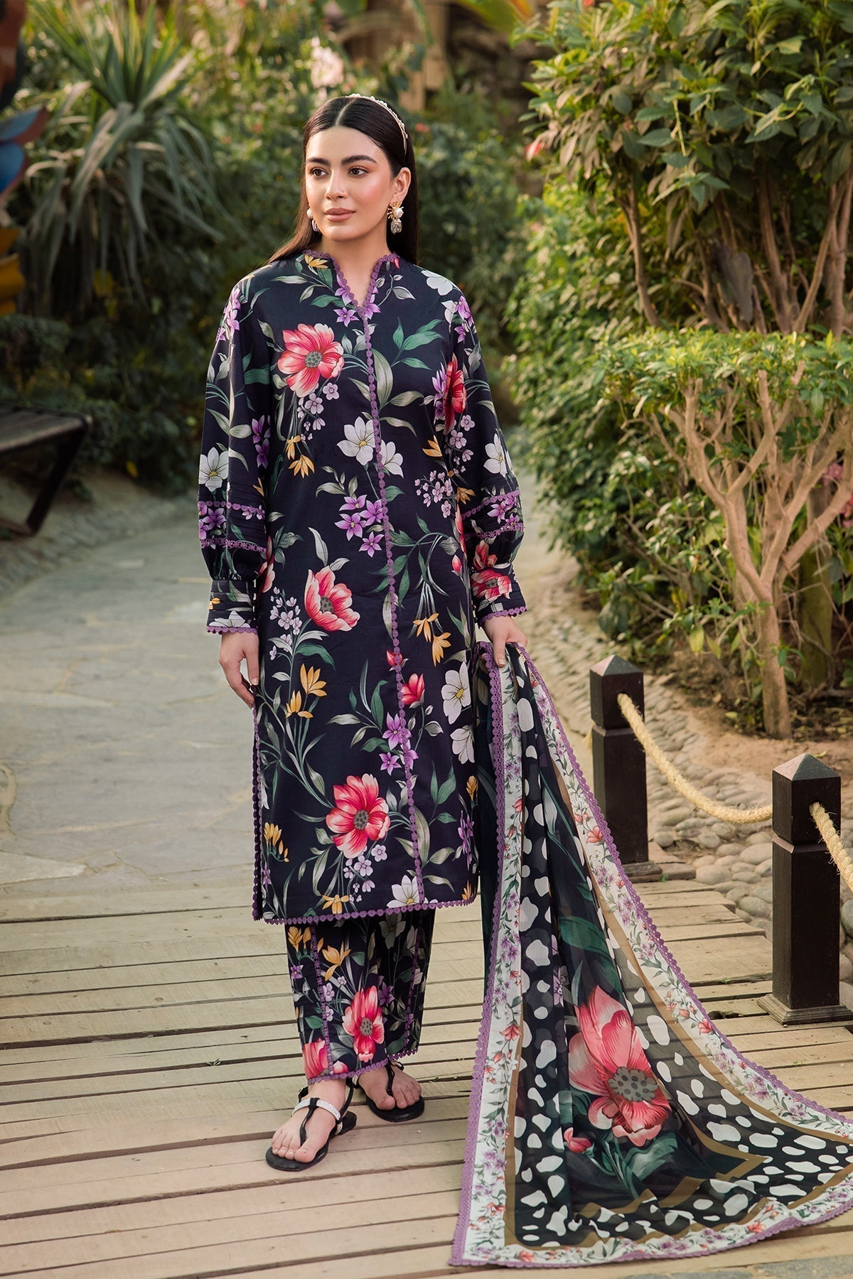 Alizeh | Sheen Lawn Prints 24 | VIOLA - House Of Anaya