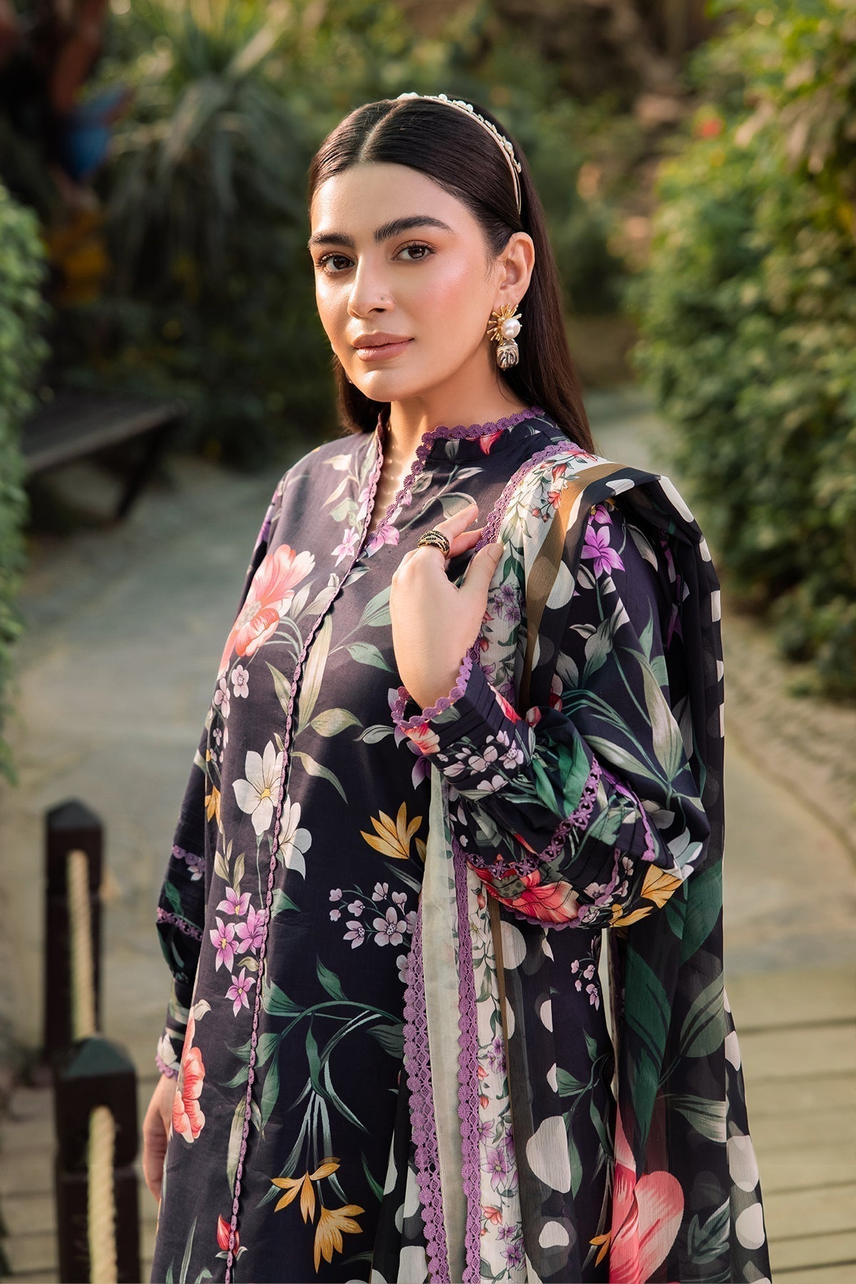 Alizeh | Sheen Lawn Prints 24 | VIOLA - House Of Anaya