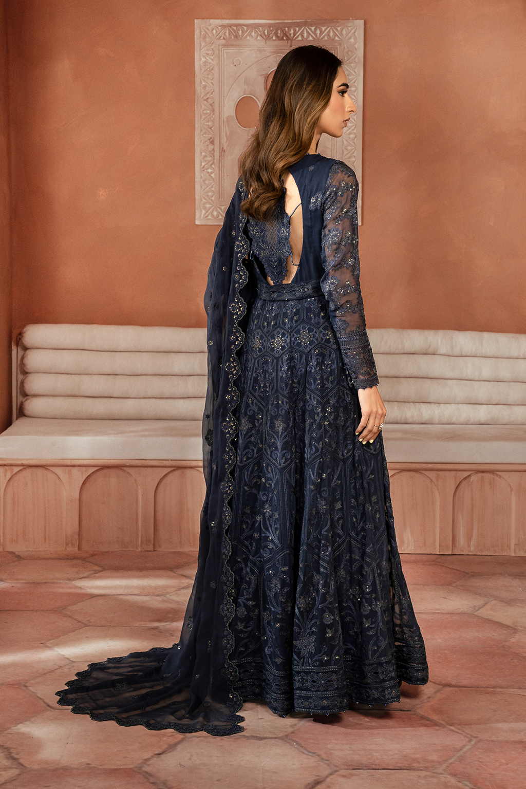 Iznik | Chiffon Kari | ICK-07 Embroidered Chiffon - House Of Anaya