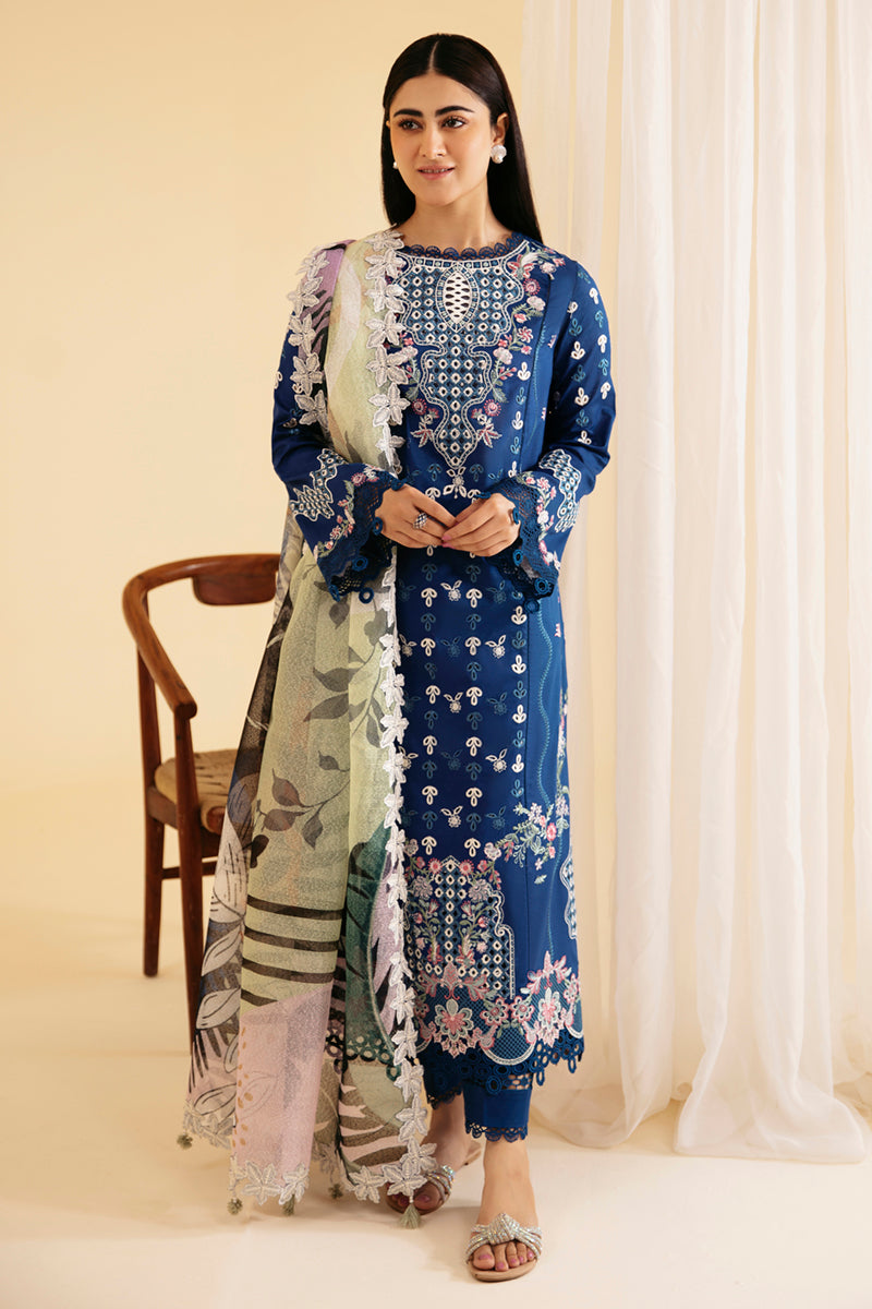 Qalamkar | Qlinekari Luxury Lawn | SQ-08 ZEL - House Of Anaya