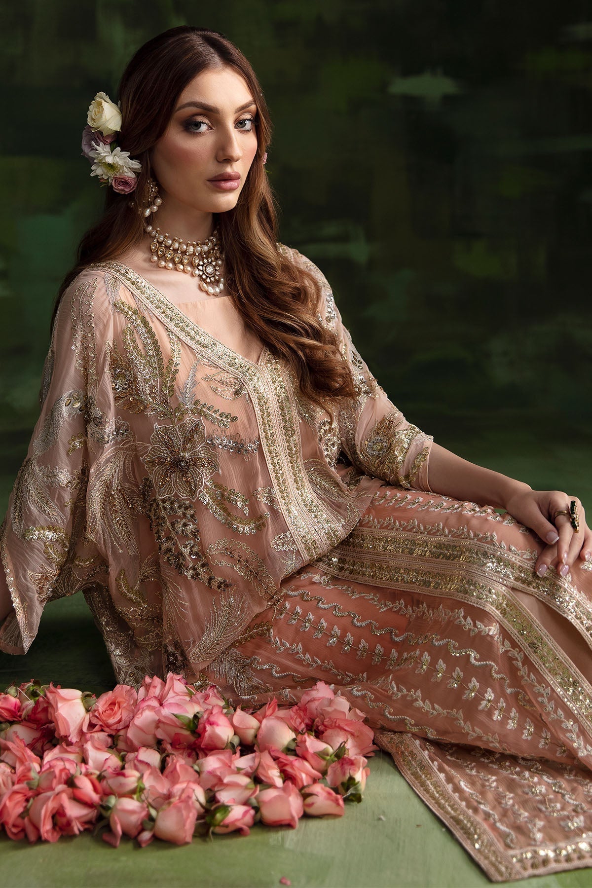 Nureh | Luxury Pret Formals | SHEER PINK