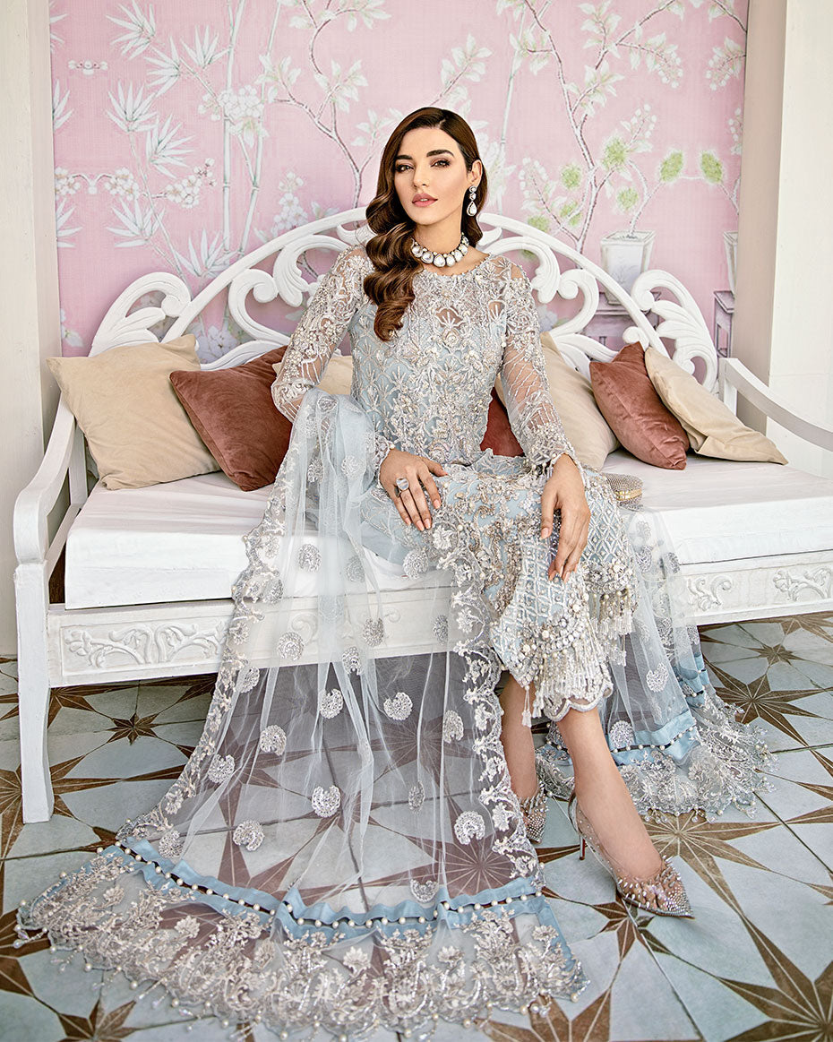 Gulaal | Wedding Formals | Avenir Embroidered Net 3-Piece Suit WS-01 - House Of Anaya
