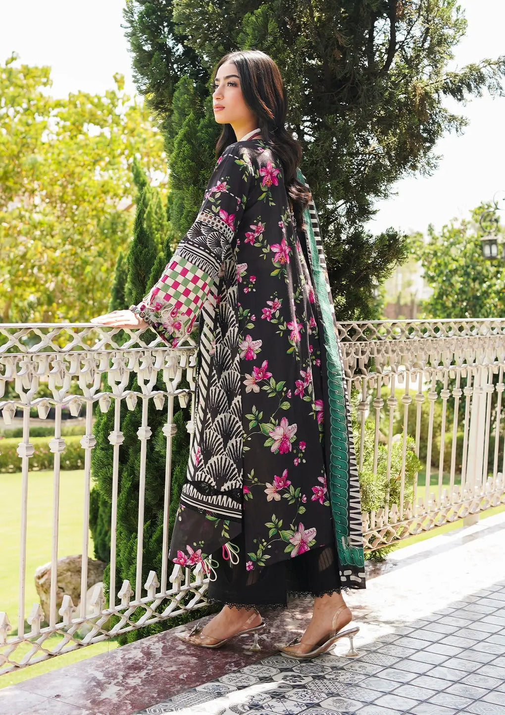 Elaf Premium | Printed Collection 24 | EEP-02A - Dark Floral - House Of Anaya