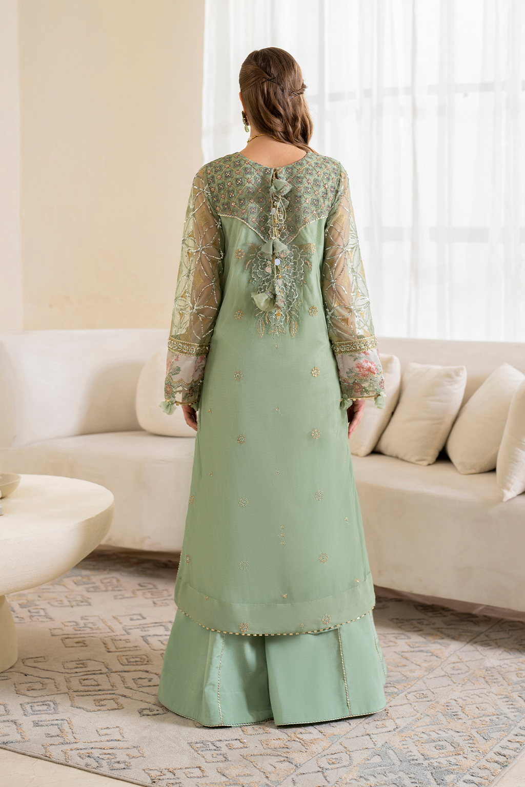 Iznik | Chinnon Chiffon | CC-41 Embroidered Net - House Of Anaya