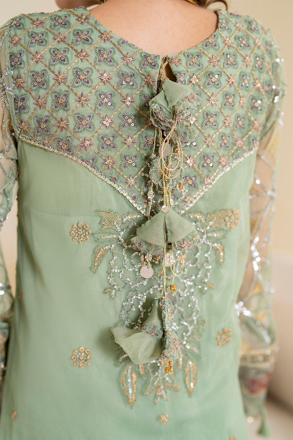 Iznik | Chinnon Chiffon | CC-41 Embroidered Net - House Of Anaya