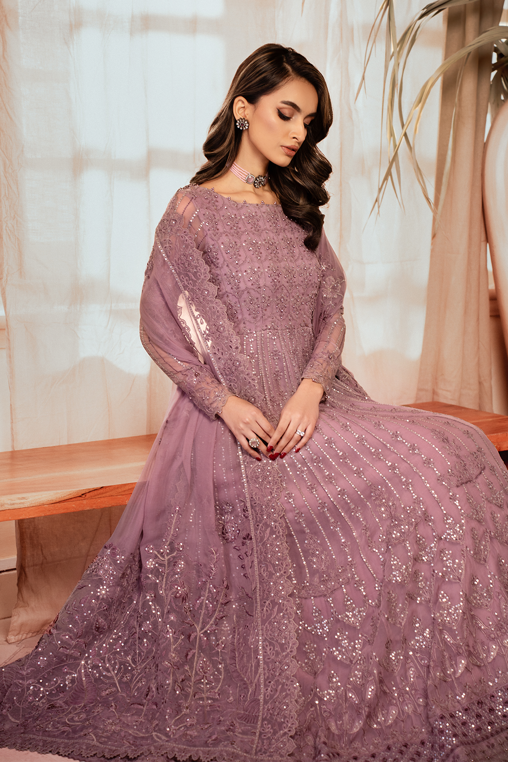 Iznik | Chiffon Kari | ICK-02 Embroidered Chiffon - House Of Anaya