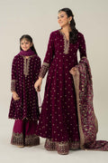 Maria B | 3 Piece Embroidered Velvet Suit | MKS-W24-38 - Libasekhas