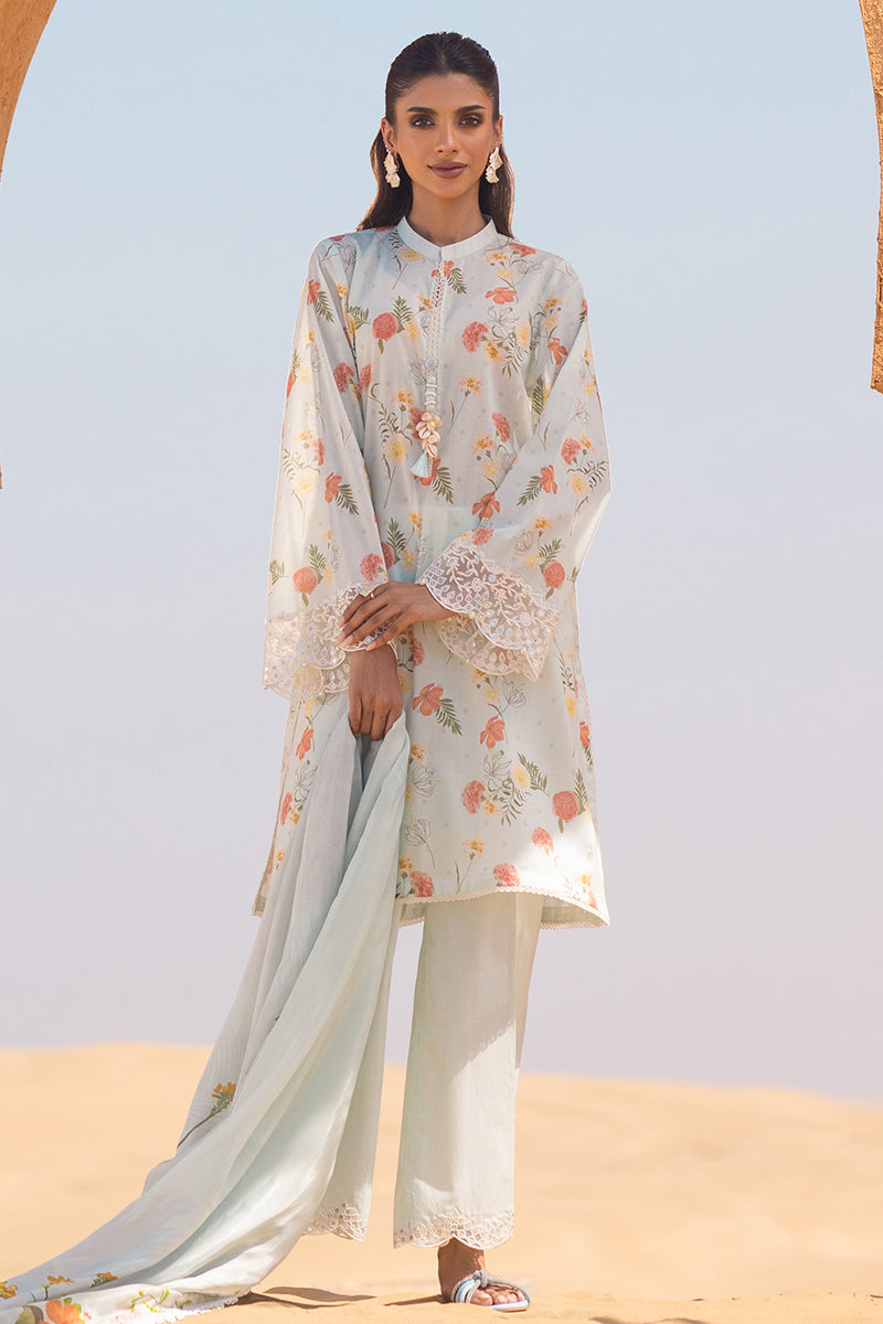 Cross Stitch | Eid Lawn 24 | AQUA GLAZE - House Of Anaya