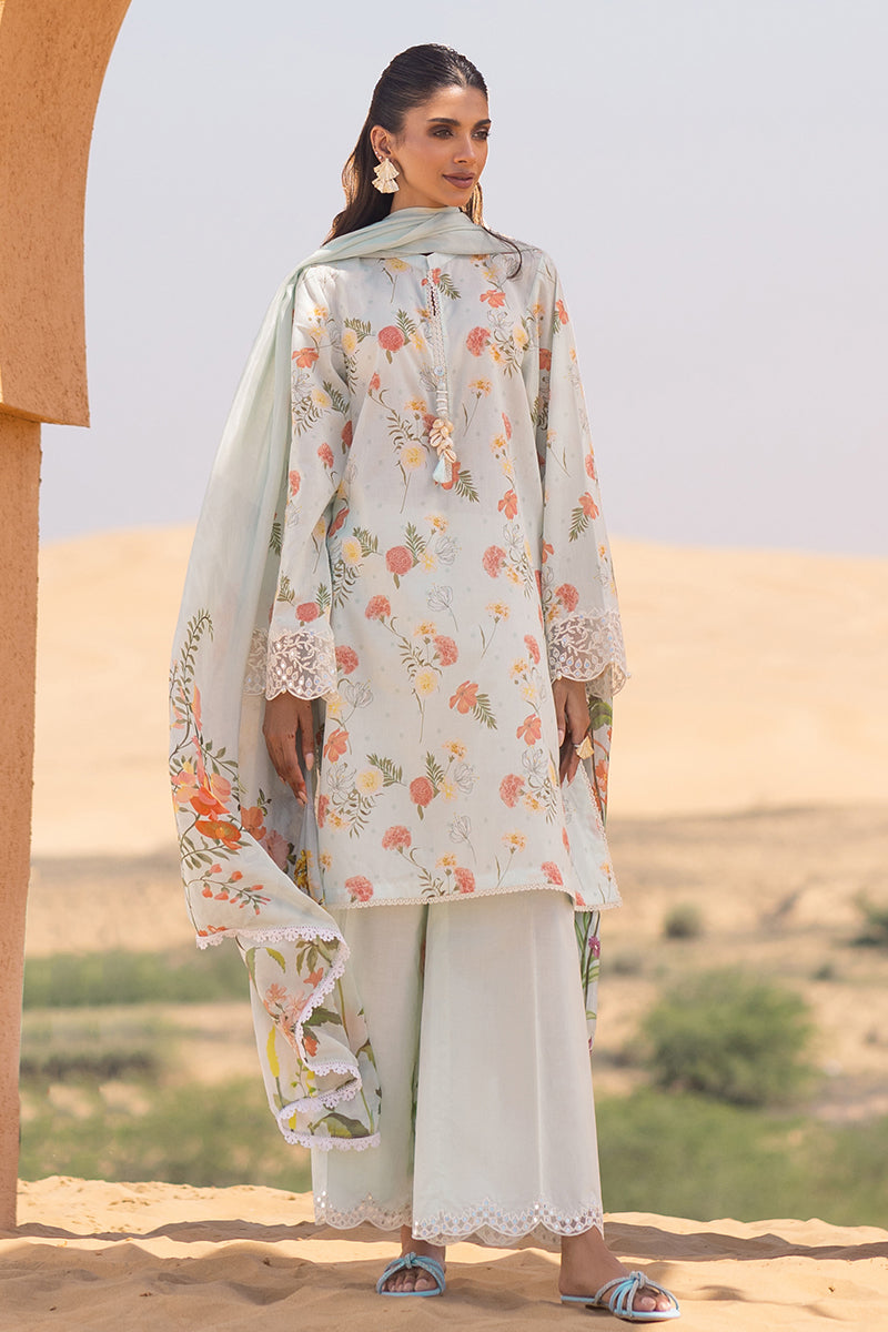 Cross Stitch | Eid Lawn 24 | AQUA GLAZE - House Of Anaya