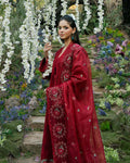 Zevk | Flora Festive Lawn | RED ROSE