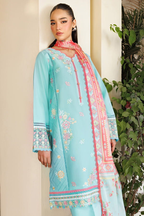 Farasha | Summer Weaves Embroidered Lawn | Ocean Veil