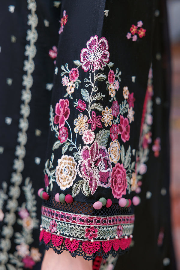Farasha | Dastoor Embroidered Lawn SS24 | ORNATE NOIR - House Of Anaya