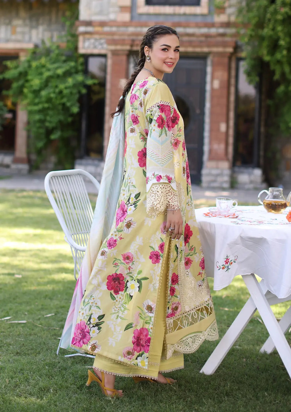 Elaf Premium | Prints Chikankari 24 | 06A SUNSHINE BOUQUET - House Of Anaya