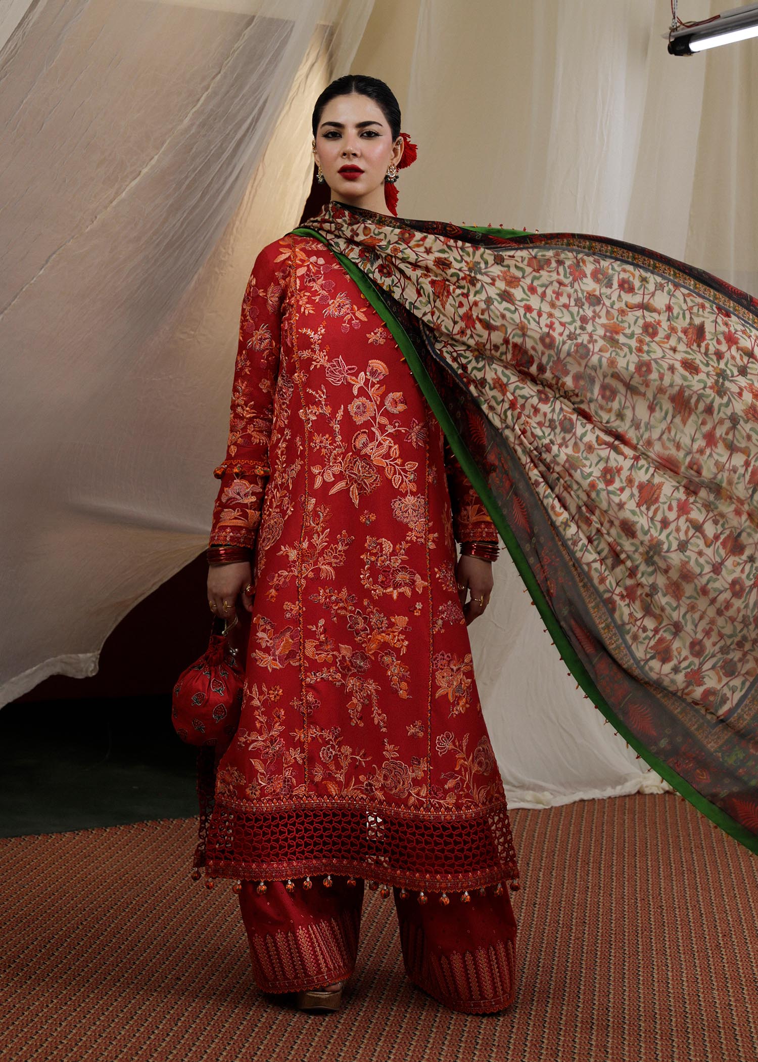 Hussain Rehar | Lawn SS 2023 | Berry - House Of Anaya